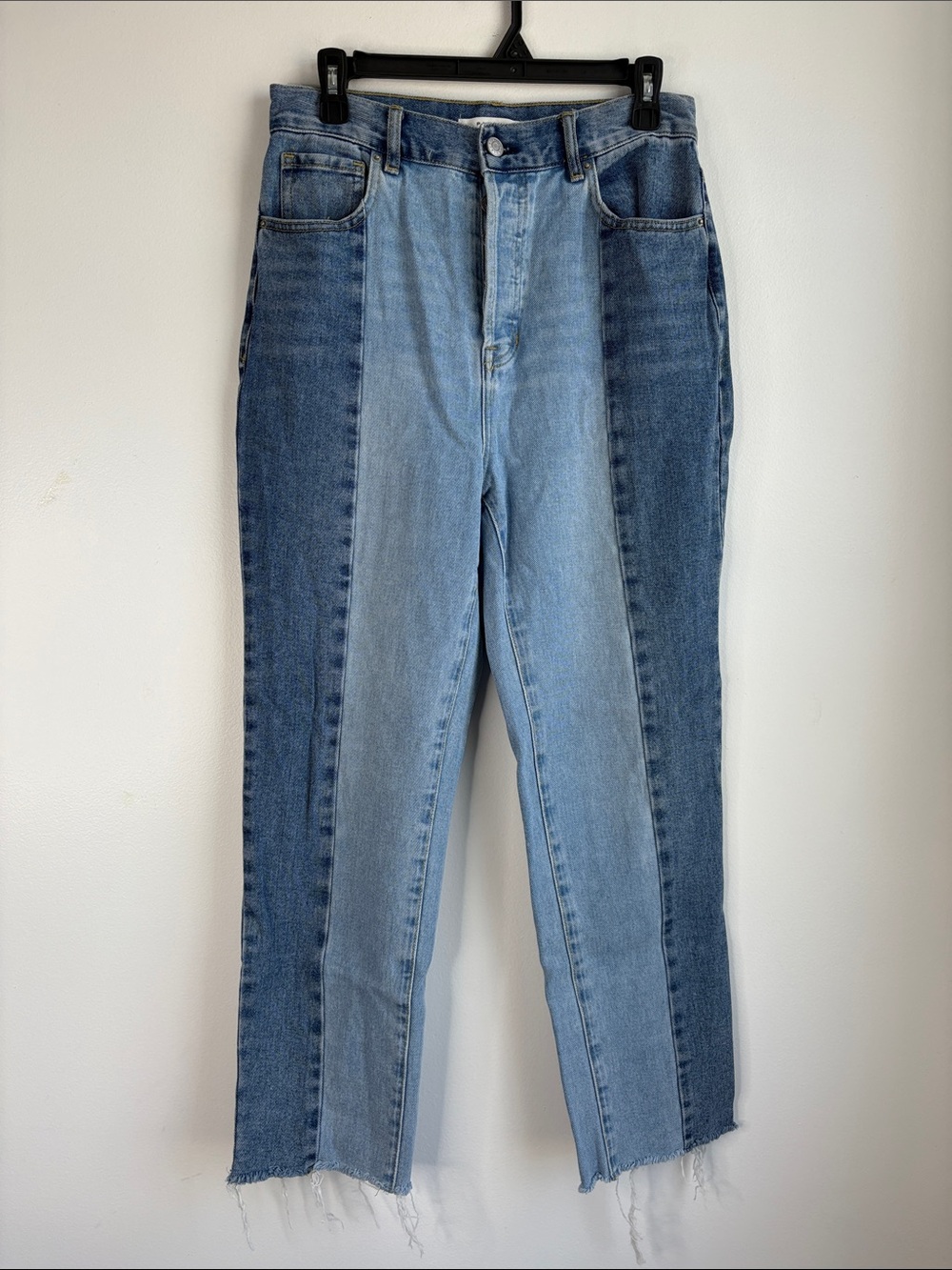 PacSun Two-Tone Blue High-Waist Straight leg Ankle Jeans